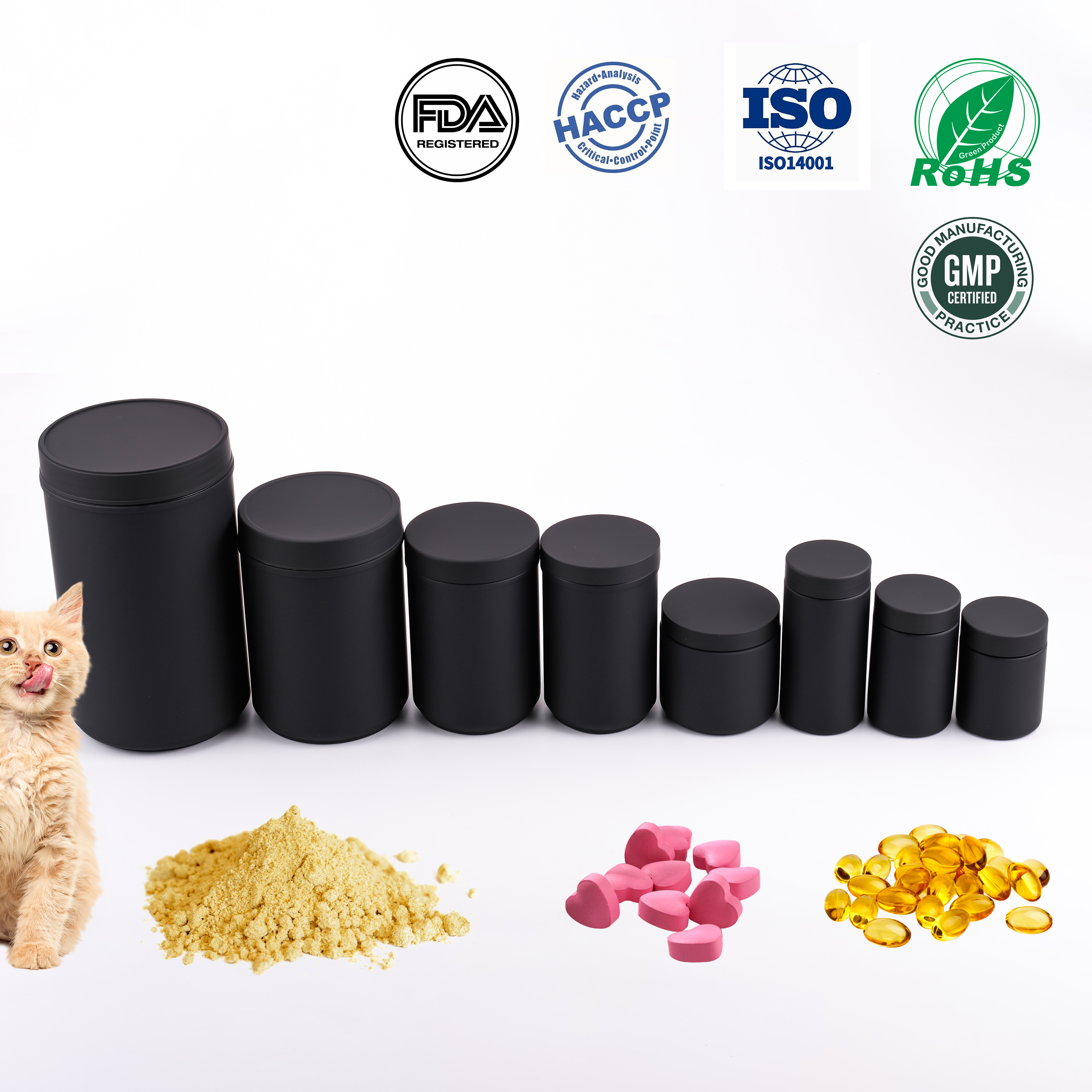 Empty Hdpe Plastic Protein Powder Container pet Food Jar 20oz 25oz 28oz 1000ml 1000g with black lid for pet nutrition supplement