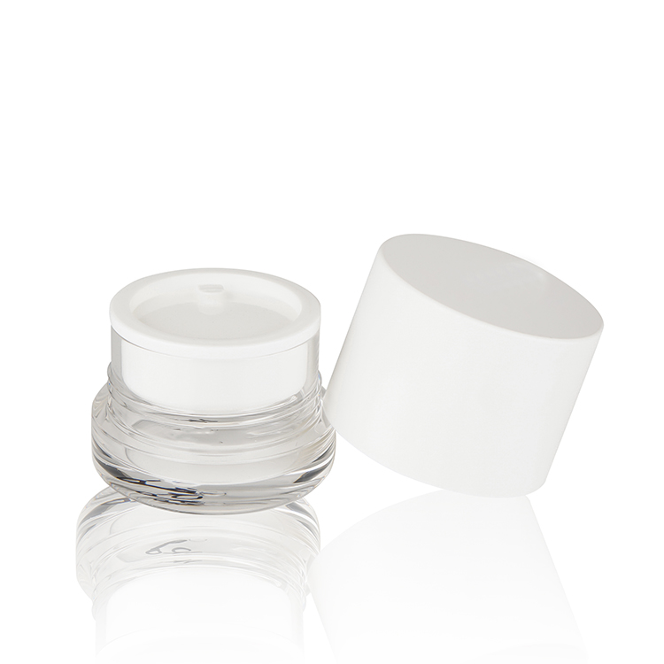 BDPAK Refillable Acrylic Face Cosmetic Cream Jar with High Lid