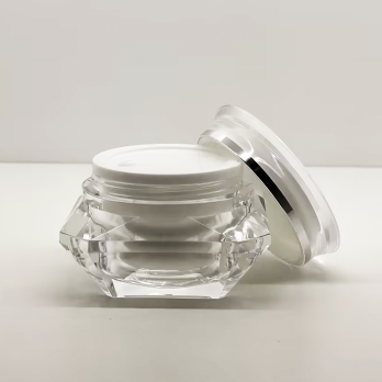 Diamond Plastic Acrylic Cosmetic Jar with lid