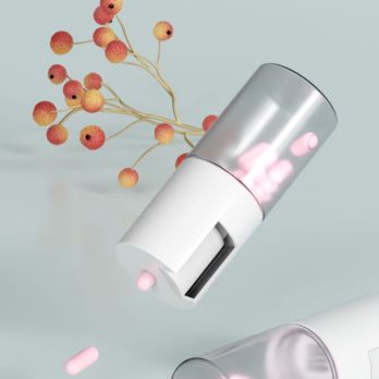 RTCO New Design Portable Push to Dispense Capsule Bottles Small Vitaimn Pill vial Bottle PE plastic