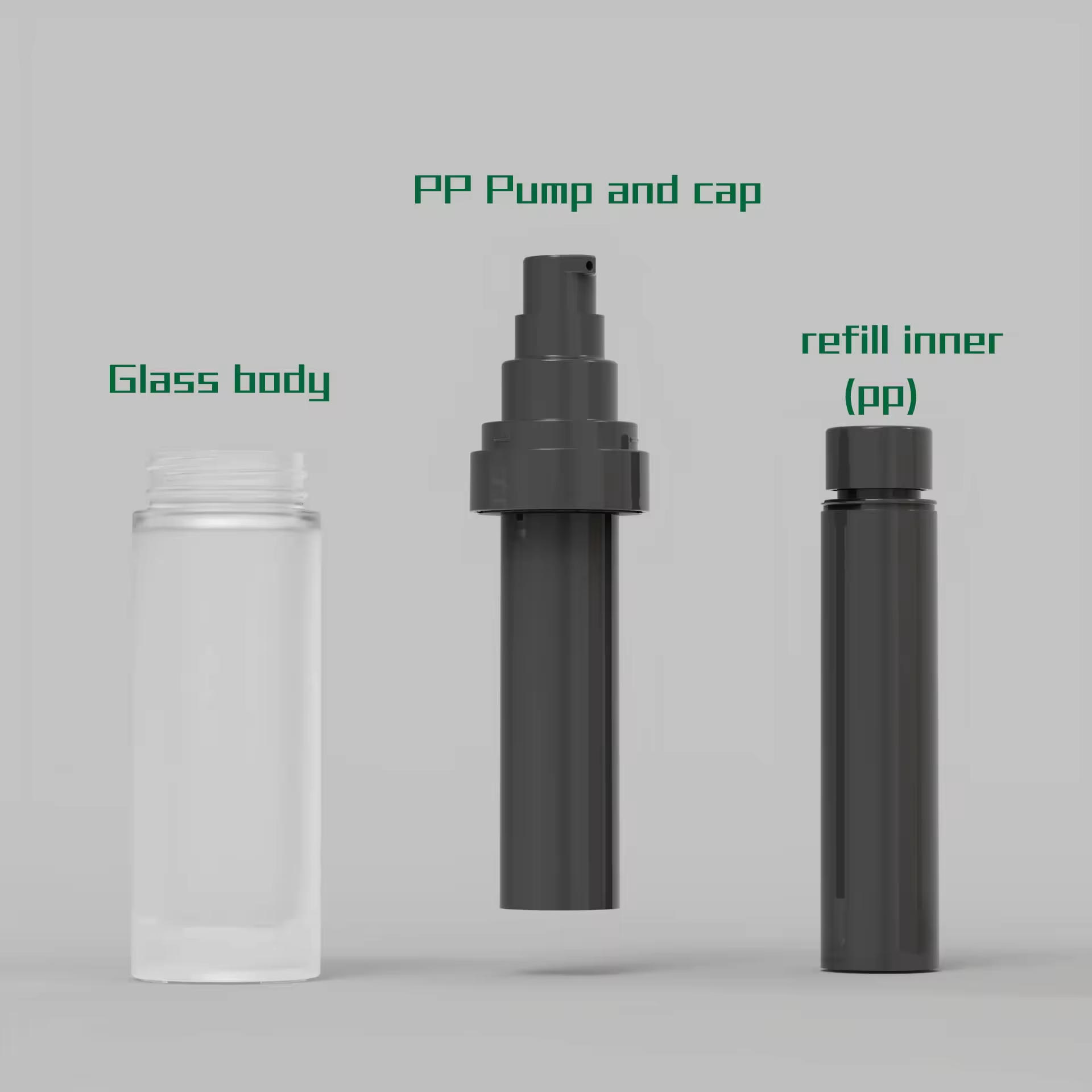 Replaceable Inner tube Glass Airless Bottle