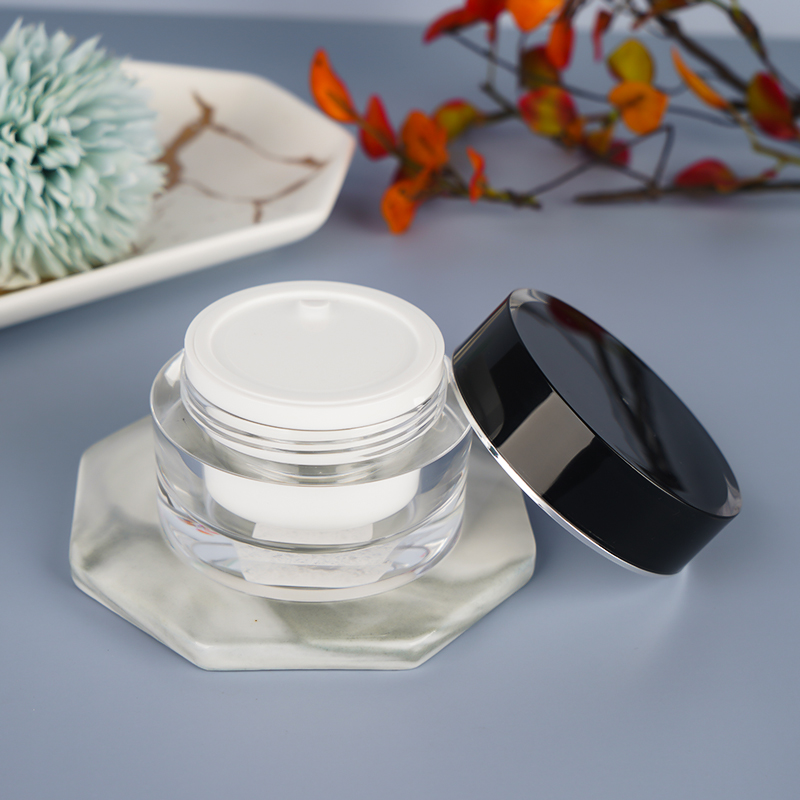 Chinese Supplier Double-layer Plastic Custom Skin Cream Jar