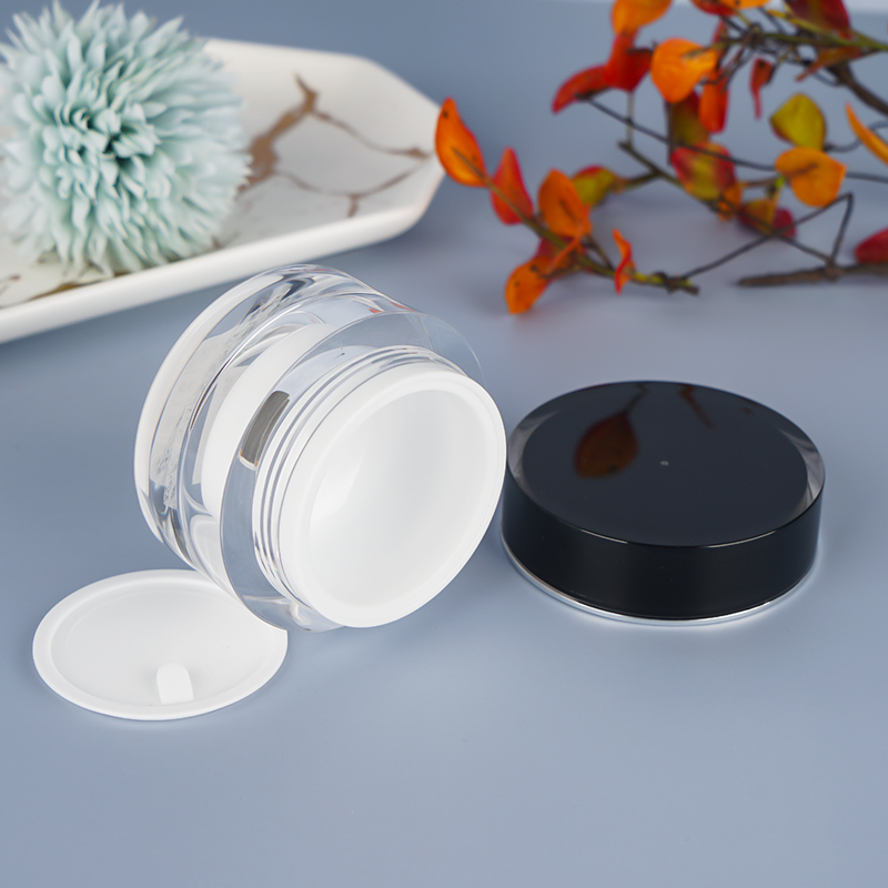 Chinese Supplier Double-layer Plastic Custom Skin Cream Jar