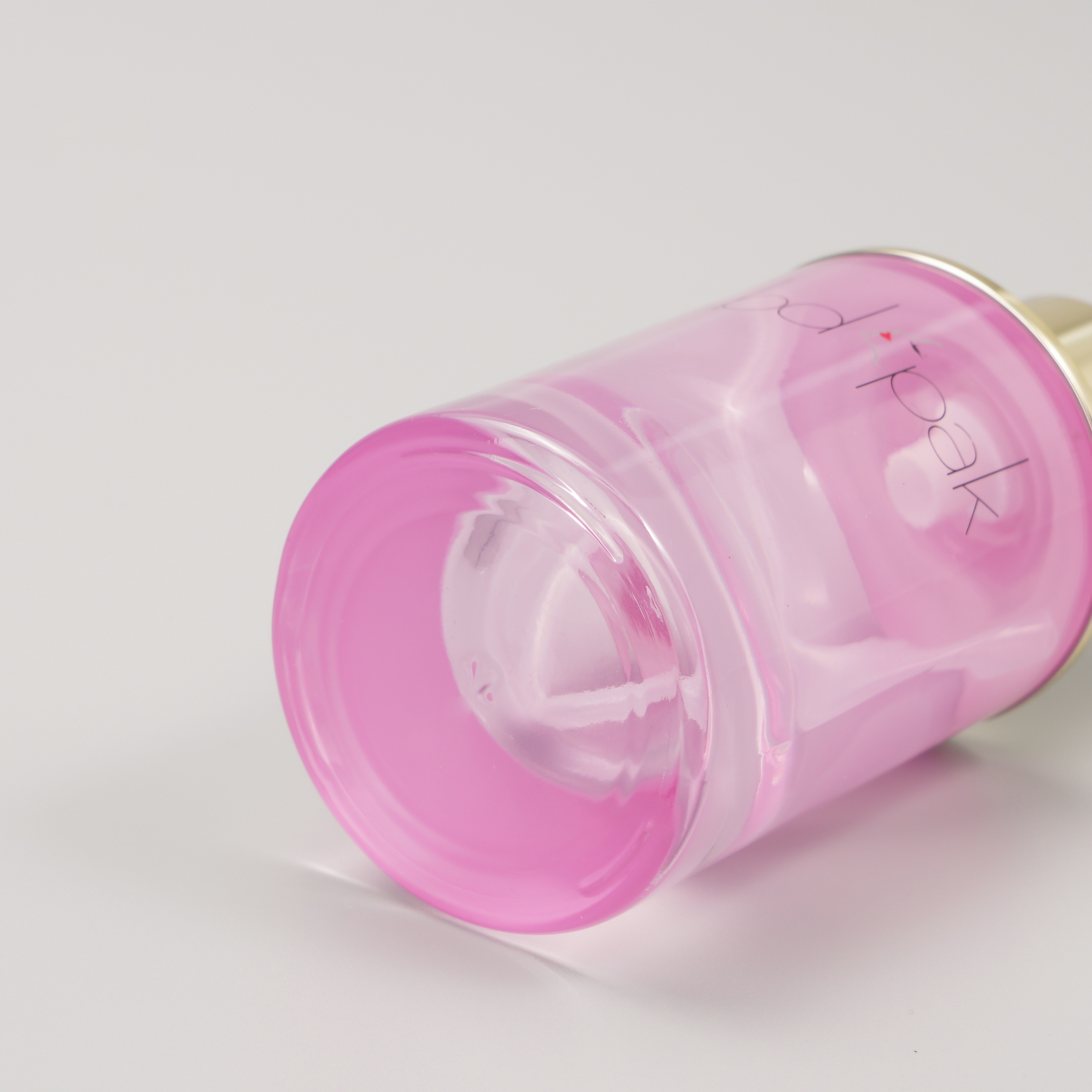 Thick sole pink glass pump bottle