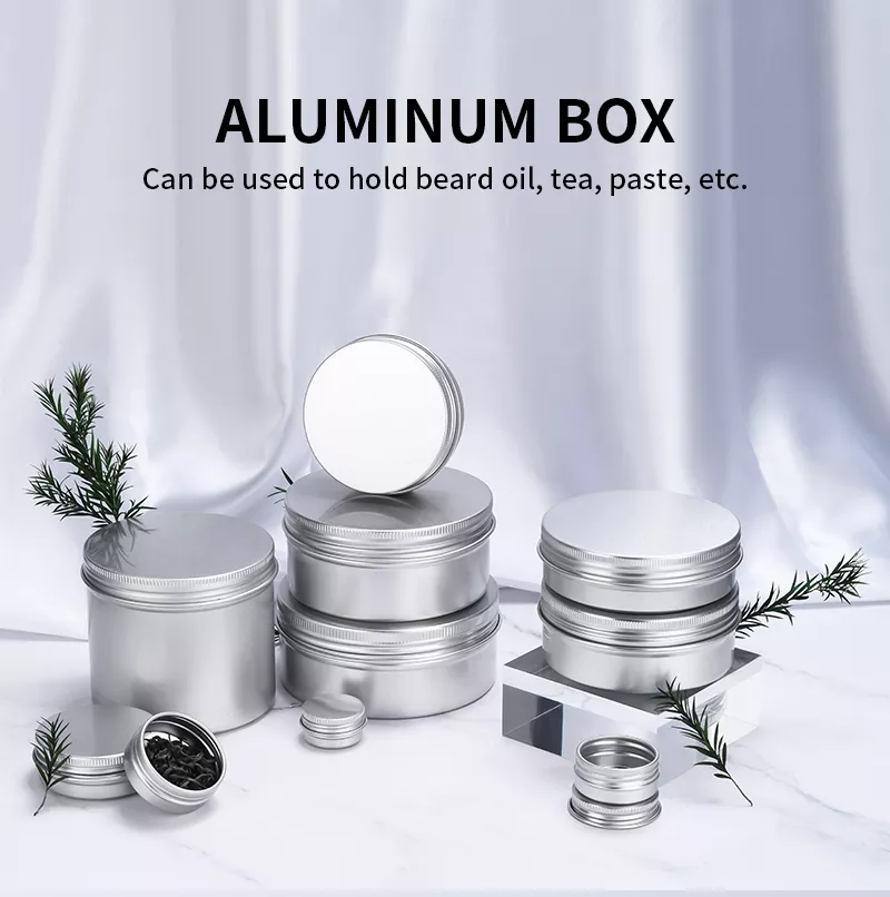 Wholesale 2 oz Tea Store Containers Metal Round Tins Manufacturer Aluminum Cans with Screw lids 4oz 6oz Tin Cans for Candles Cosmetic