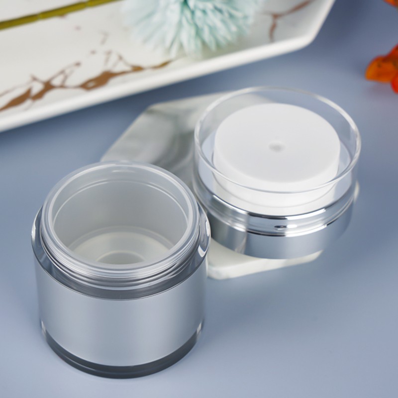 Custom Logo Body Butter Screw Cap Airless Press Pump Acrylic Plastic Jar for Face Cream 50g 30g