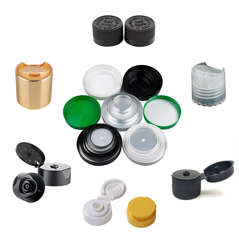 Wholesale BDPAK Smooth Flat Press PPE Top Disc Bottle Cap For Clear Plastic Sanitizer Bottle