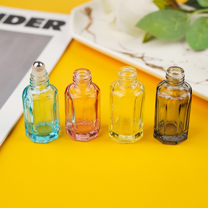 10ml 15ml Travel Refillable Small Luxury Roll On Bottle Custom Color Essential Oil Glass Roller Perfume Bottle