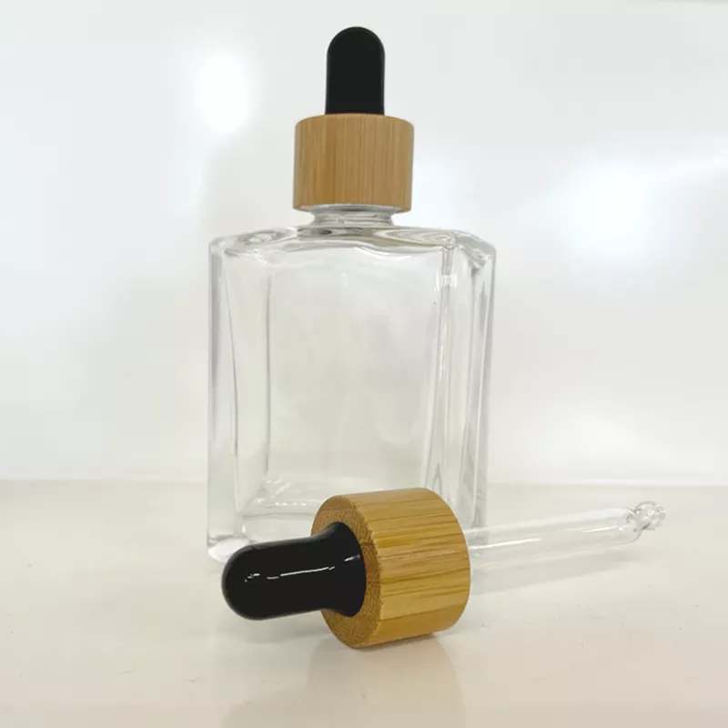 Custom Serum oil Bottle 30ml 50 ml Square Dropper Bottles with Lid 1oz 2 oz White Black Empty Glass Bottle Dropper