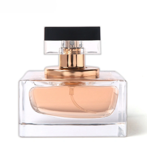 Custom Transparent Square Perfume Atomizer Flat Shoulder Botl 30ml 50ml 100ml Empty Glass Spray Perfume Bottle