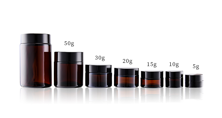 5g 10g 15g 20g 30g 50g Empty frosted glass jar 5ml 10ml 20ml 30ml 50ml 100ml clear amber glass cream cosmetic container jar