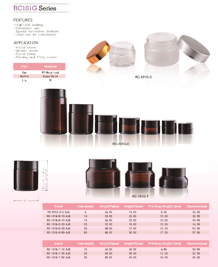 5g 10g 15g 20g 30g 50g Empty frosted glass jar 5ml 10ml 20ml 30ml 50ml 100ml clear amber glass cream cosmetic container jar