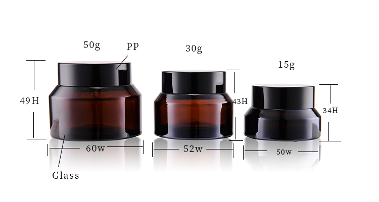 5g 10g 15g 20g 30g 50g Empty frosted glass jar 5ml 10ml 20ml 30ml 50ml 100ml clear amber glass cream cosmetic container jar