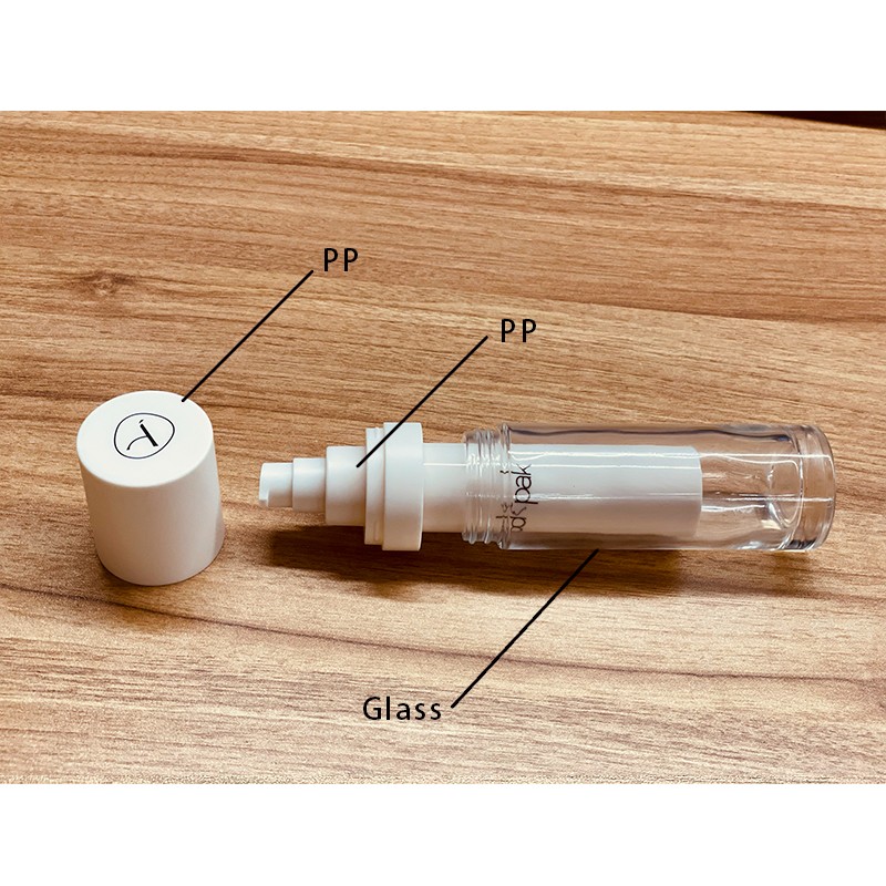 Factory Custom New 30ml 15ml 50ml eco friendly Refillable Airless Glass Pump Bottle