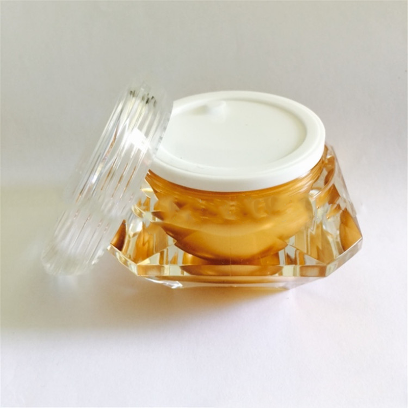 Diamond Plastic Acrylic Cosmetic Jar with lid