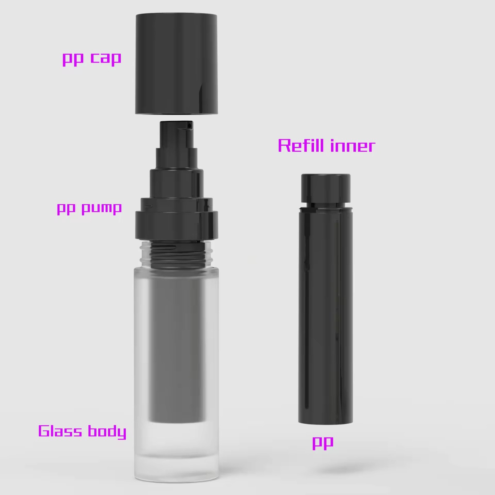 Wholesale Luxury High-end Glass Pump Bottle refillable