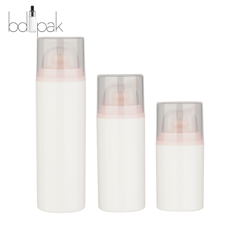 BDPAK New Design 15ml 30ml 50ml Plastic Airless Lotion Bottle with Pink Pump Head