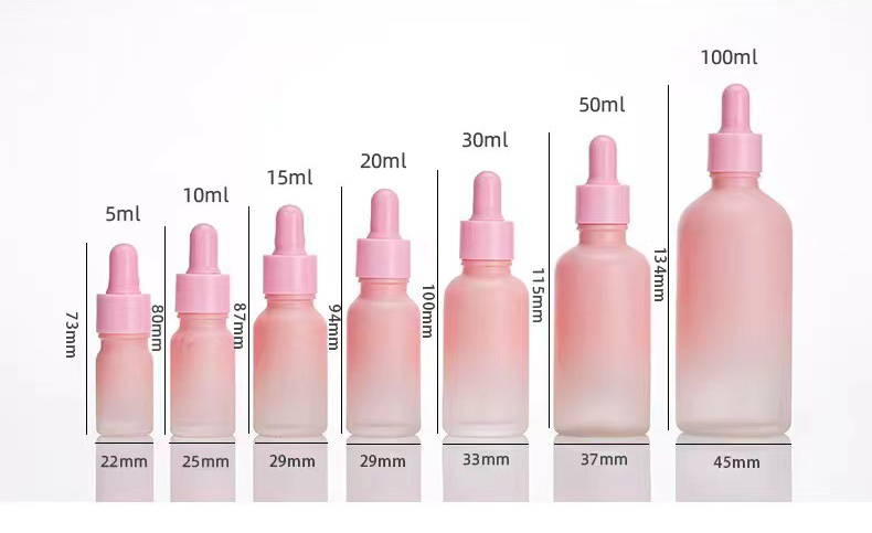 Hot Sale Customized Size Clear Essential Oil Serum CBD Glass Dropper Bottle With Aluminium Cap