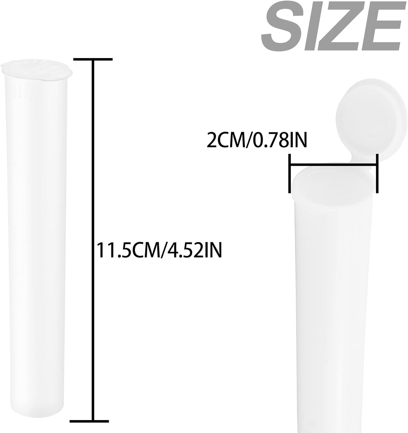 Plastic Squeeze Bottles Waterproof Airtight Smell Proof Container 110mm 116mm Clear Prerol Tube with label