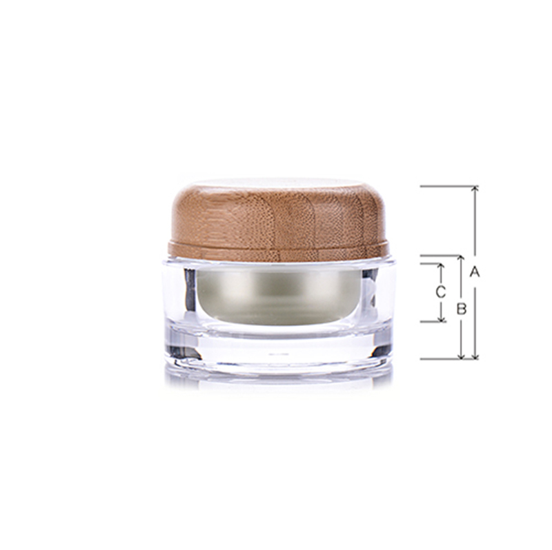 30g 50g Acrylic cream jar with wooden lid