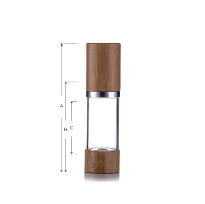 Clear Bamboo Airless Bottle with bamboo lid