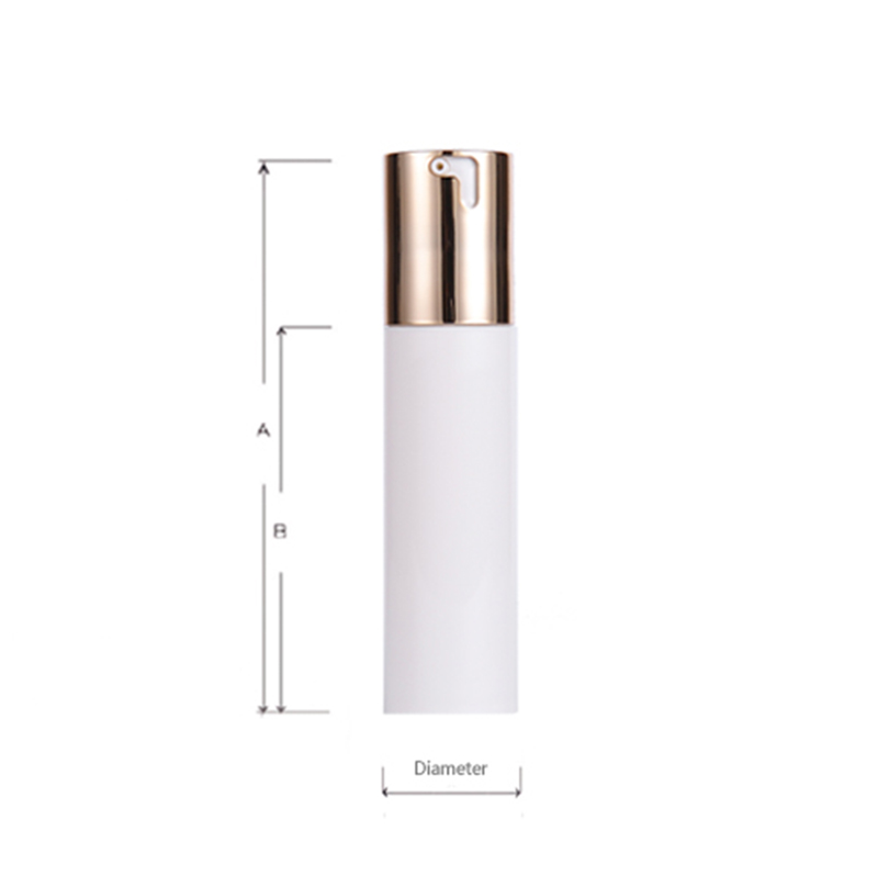 White PP airless bottle with gold lid