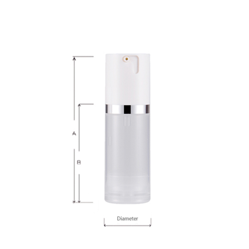 White PP airless bottle with gold lid