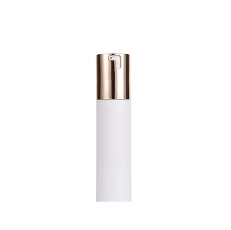 White PP airless bottle with gold lid