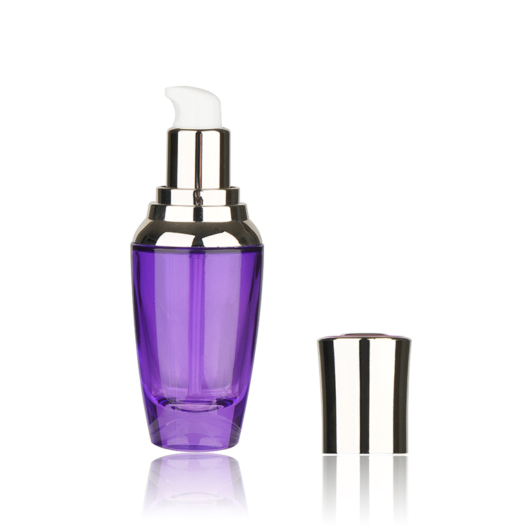 China Factory Supplier Customized Purple Body Glass Lotion Pump Bottle