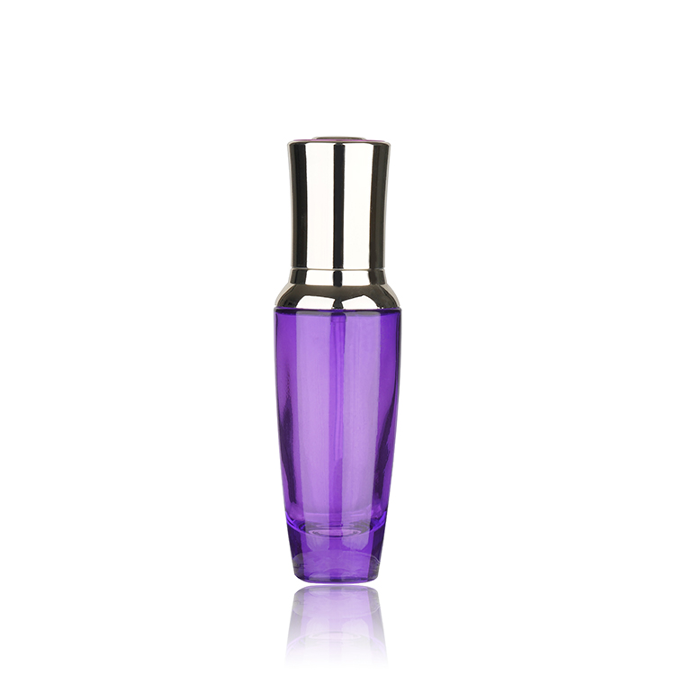 China Factory Supplier Customized Purple Body Glass Lotion Pump Bottle