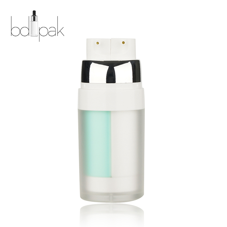 BDPAK High Quality 30ml 50ml Cosmetic Airless Bottle Double Pump Lotion Bottle