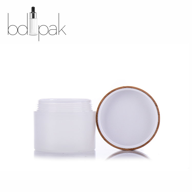 Custom PP Cream Jar with Bamboo Lid Cosmetic Packaging