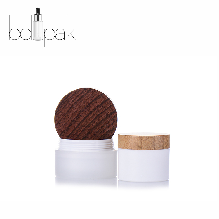 Custom PP Cream Jar with Bamboo Lid Cosmetic Packaging