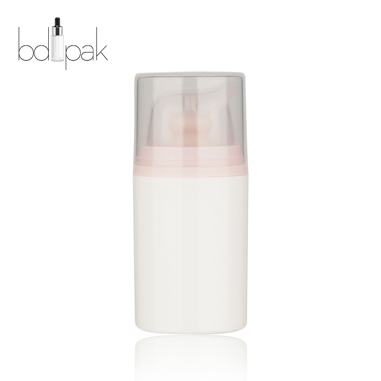 BDPAK New Design 15ml 30ml 50ml Plastic Airless Lotion Bottle with Pink Pump Head