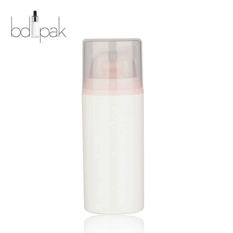 BDPAK New Design 15ml 30ml 50ml Plastic Airless Lotion Bottle with Pink Pump Head