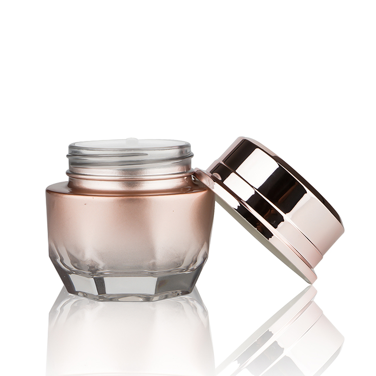 BDPAK Custom Luxury Rose Gold Glass Cream Jar