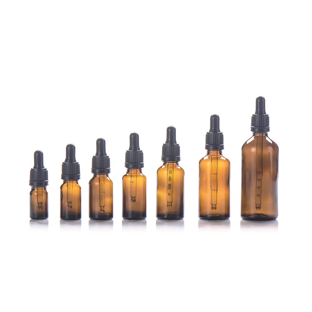 Stocked in USA Amber Custom Essential Oil Dropper Bottle