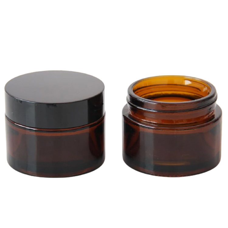 In Stock 30ml 50ml Amber Frosted/ Glazed Glass Cream Jar