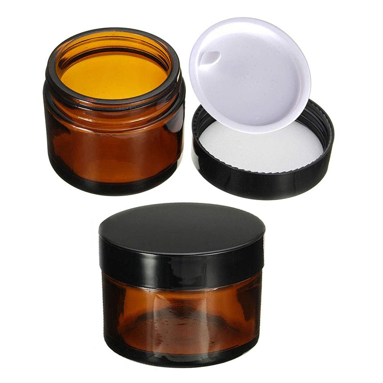 In Stock 30ml 50ml Amber Frosted/ Glazed Glass Cream Jar