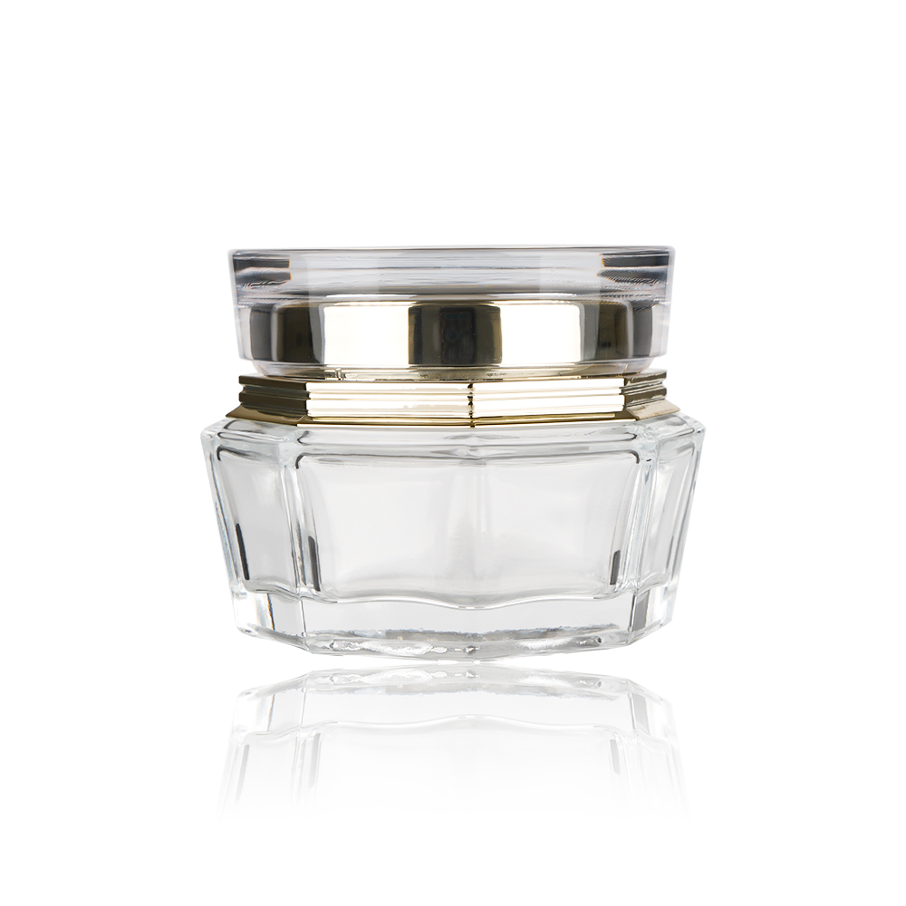 BDPAK Custom Luxury Polygon Glass Face Cream Jar