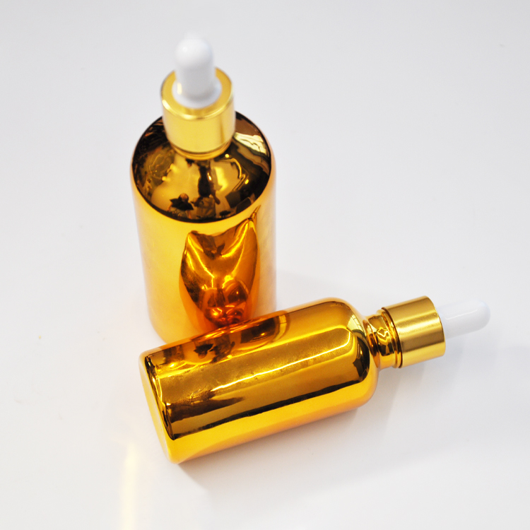 BDPAK Custom 15/30/50ml Gold Electroplating Process Dropper Bottle