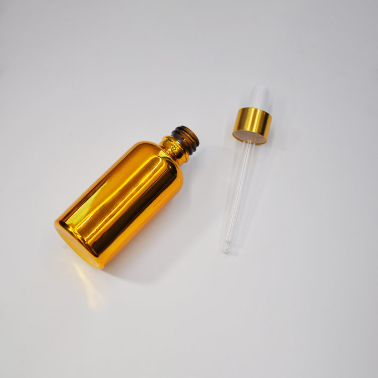 BDPAK Custom 15/30/50ml Gold Electroplating Process Dropper Bottle