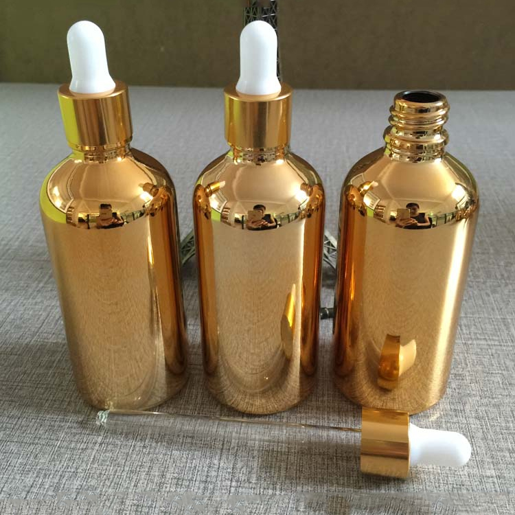 Custom Electroplate Colorful Dropper Bottles For Essential Oil Packaging