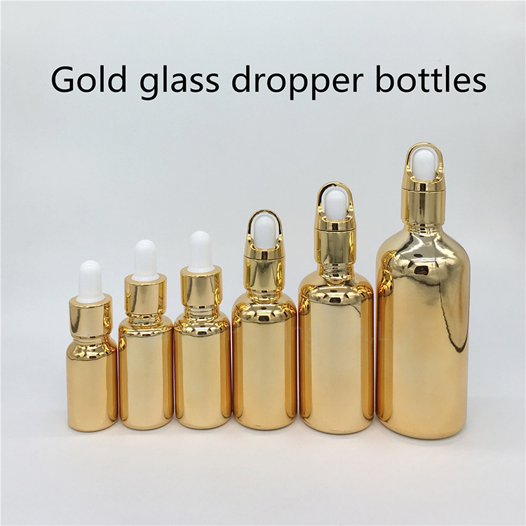 Custom Electroplate Colorful Dropper Bottles For Essential Oil Packaging