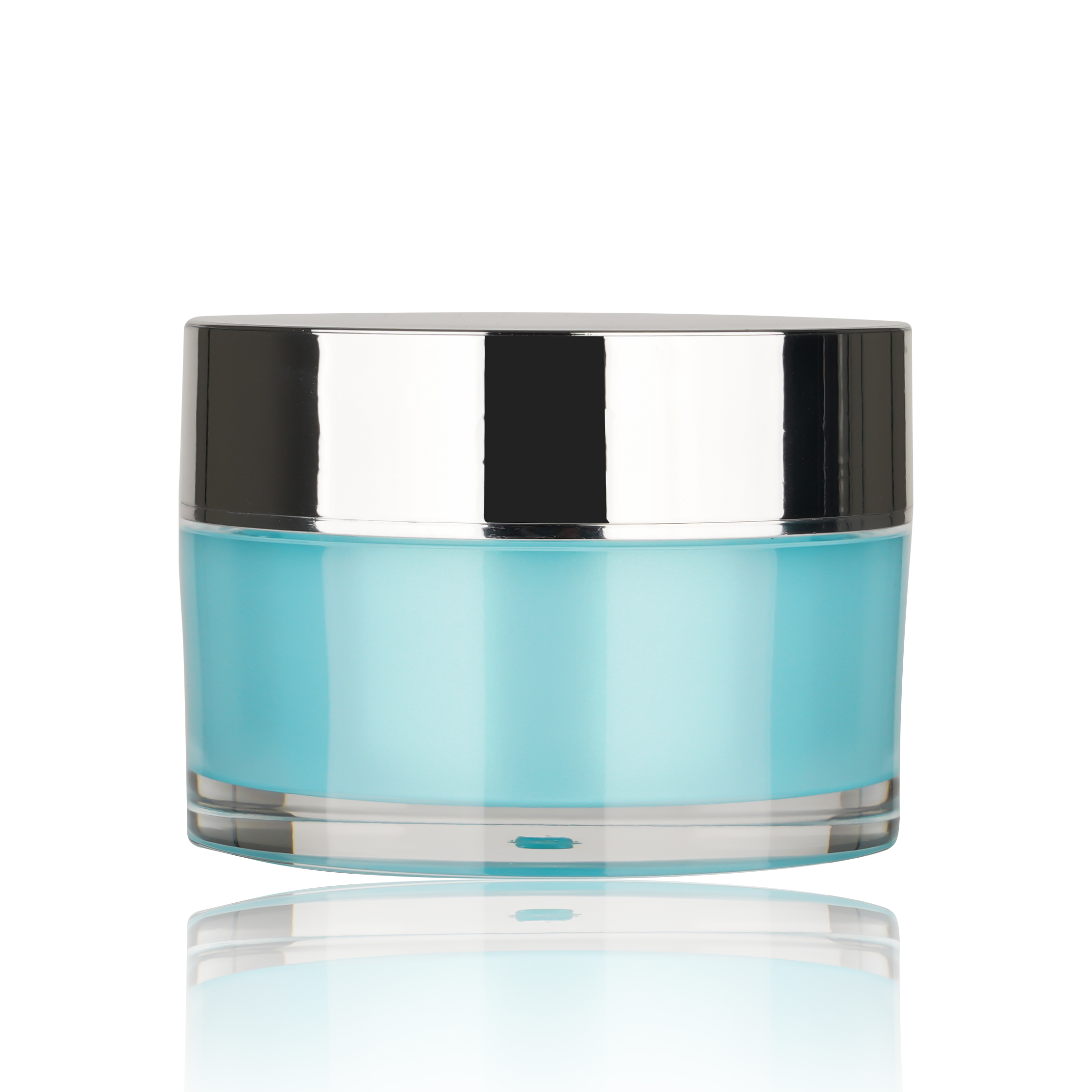 BDPAK Double-layer Plastic Custom Blue Skin Cream Jar