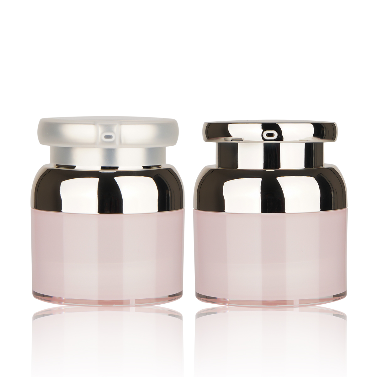 BDPAK Custom Plastic Pink Cream Jar with Golden Pump