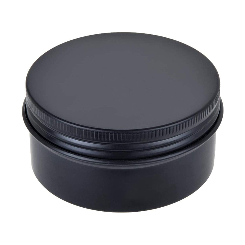 Wholesale Tan cans 2oz 4oz 6oz 8oz Empty Tinplate Jar Round Black Seamless Metal Jars for Cosmetic