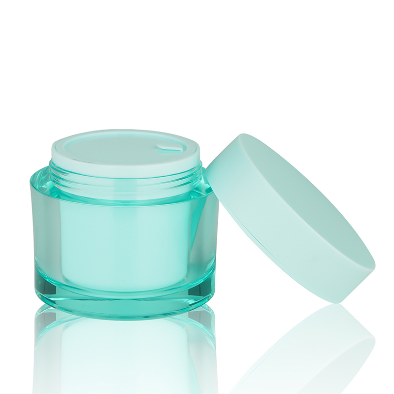 Double wall Blue Empty Acrylic Container Cosmetic Cream Jar