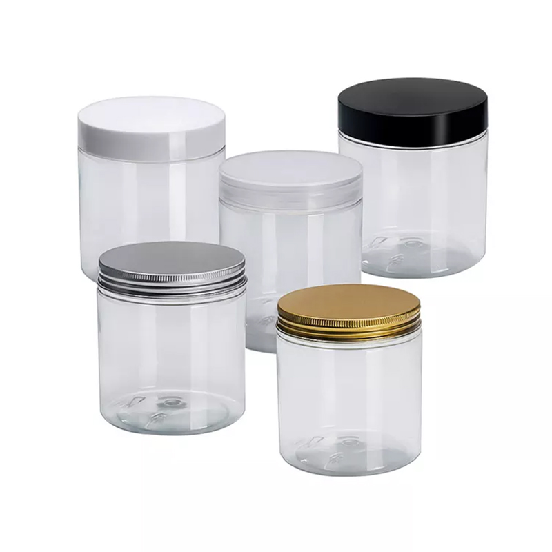 30ml 100ml 200ml 50ml Cosmetics Body Butter Face Cream Jars 500ml Round Empty Plastic PET Jar for Food Storage