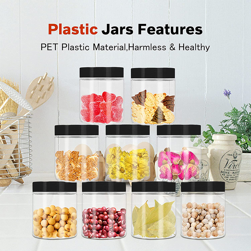 30ml 100ml 200ml 50ml Cosmetics Body Butter Face Cream Jars 500ml Round Empty Plastic PET Jar for Food Storage